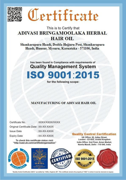 Adivasi Hair Oil | Original Adivasi Oil from Karnataka | 100% Organic and Natural